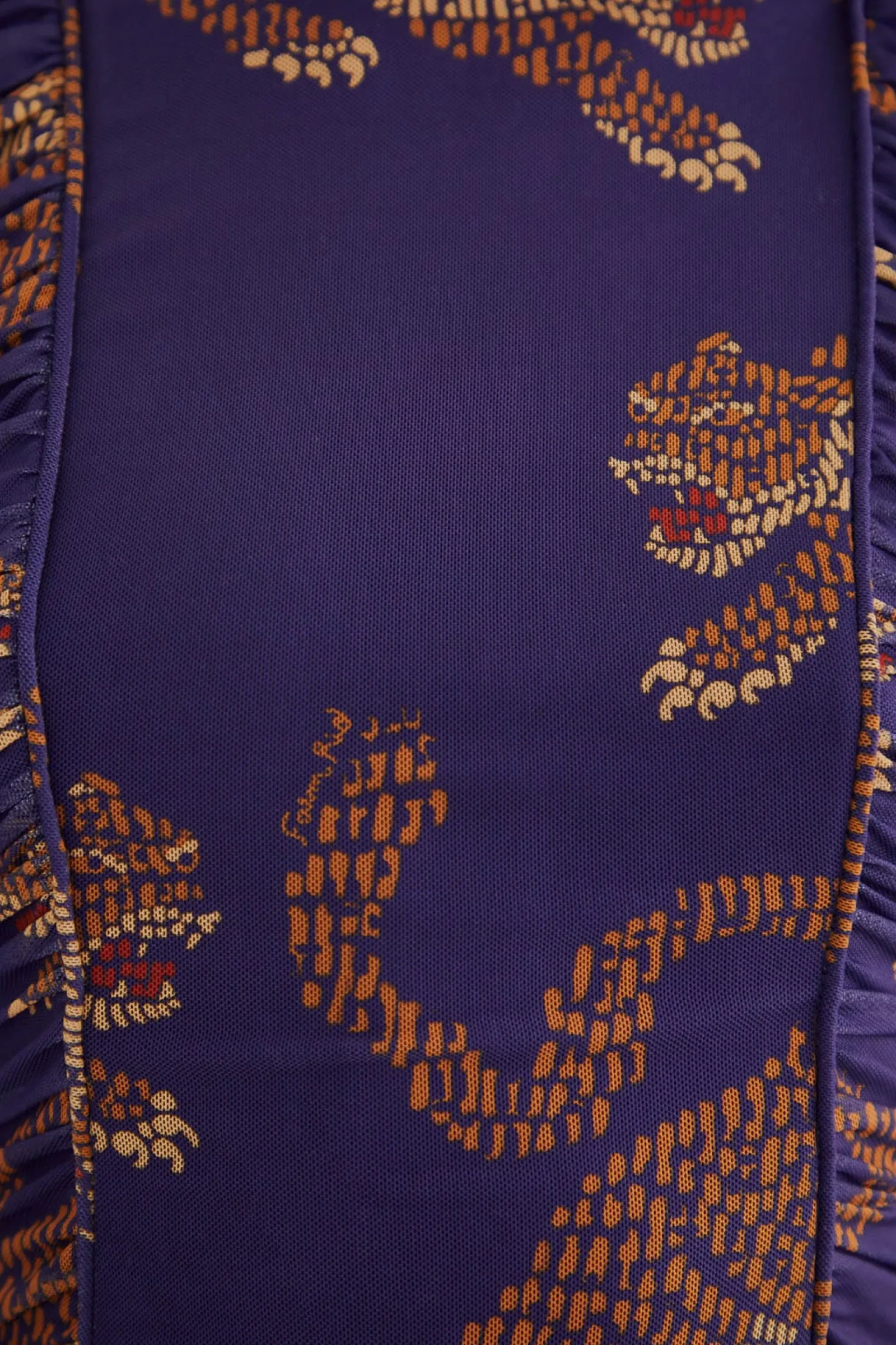 NAVY BLUE LEOPARDS HIGH NECK MIDI DRESS