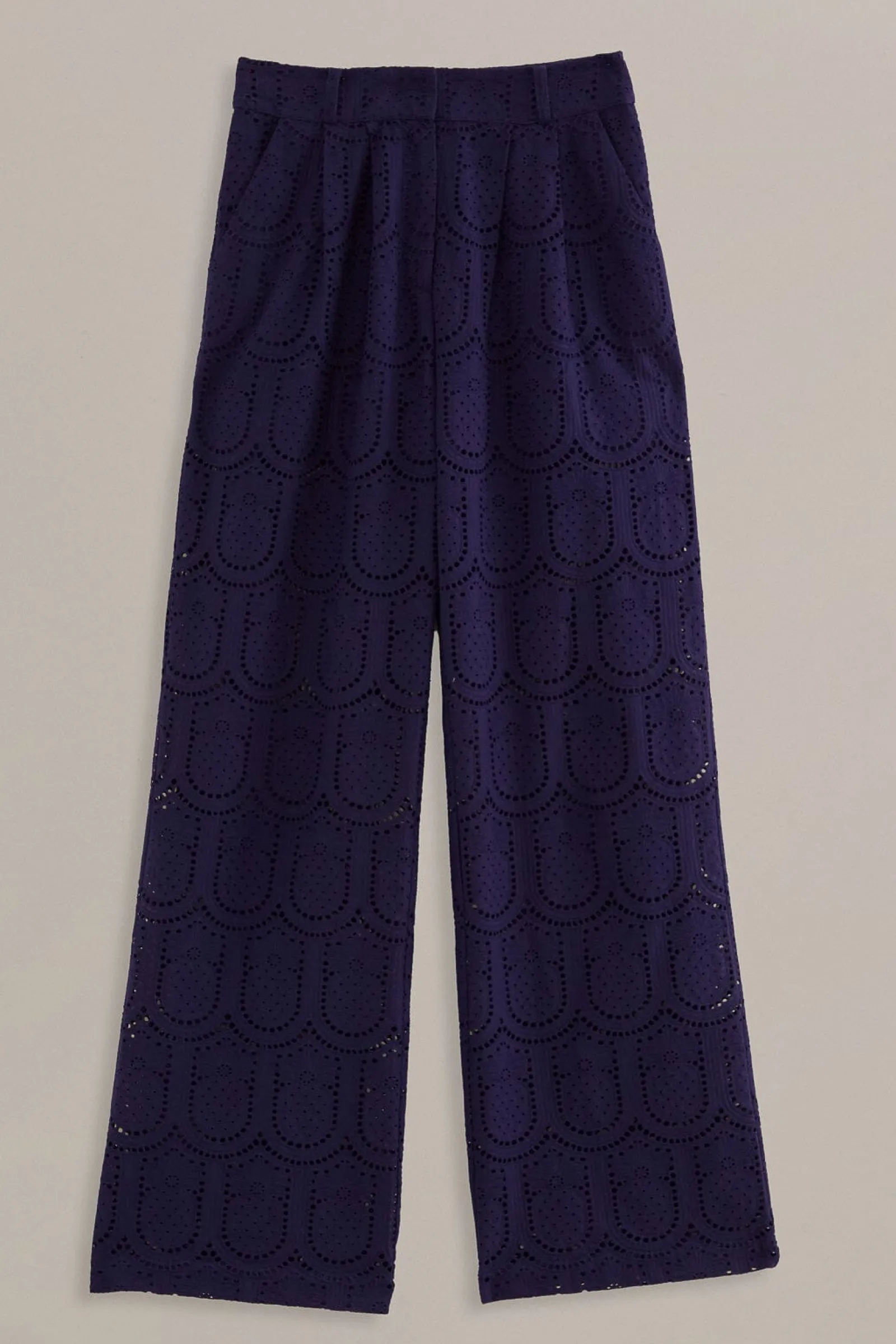 NAVY BLUE PINEAPPLE EYELET PANTS