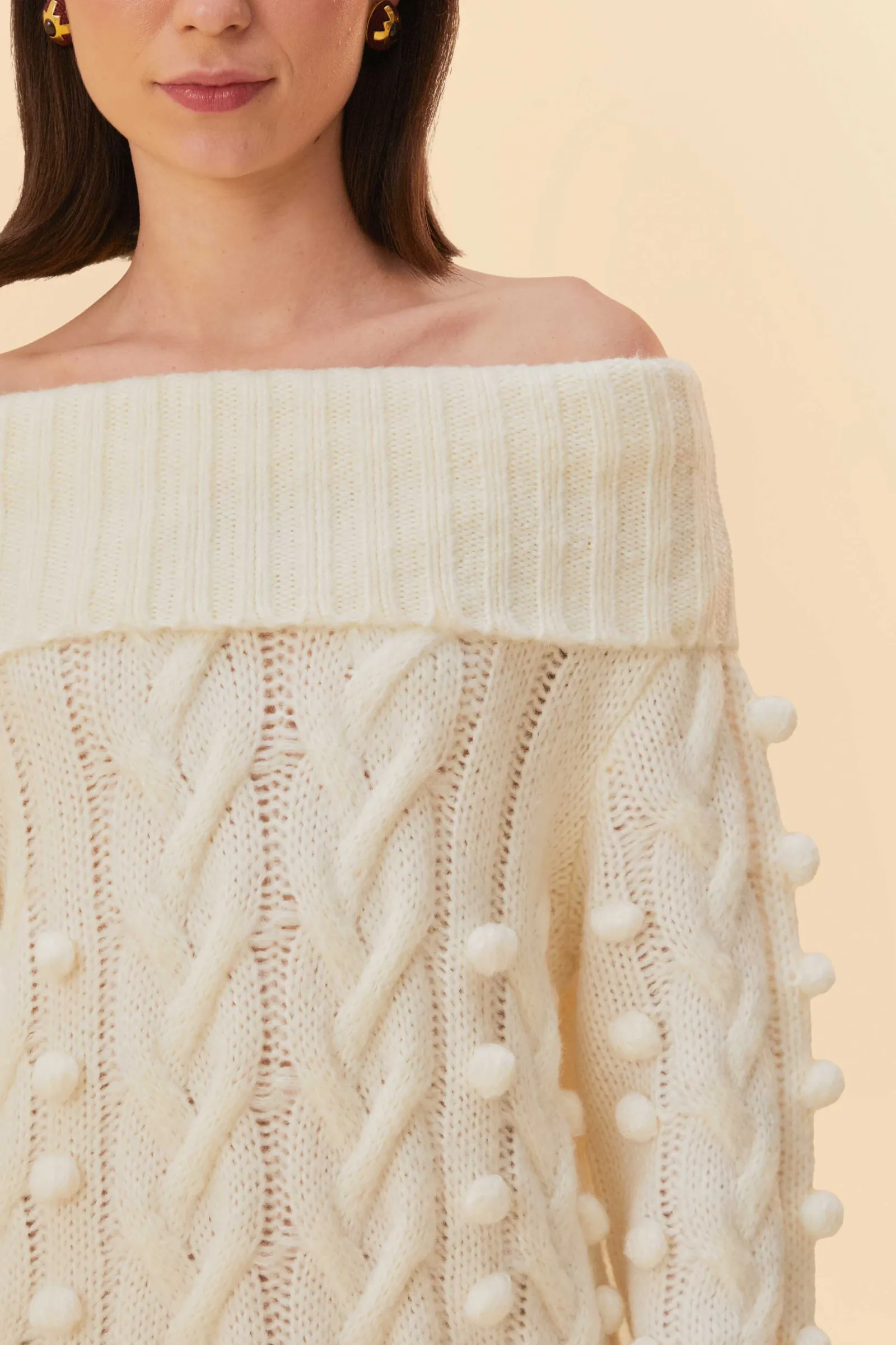 OFF-WHITE BRAIDED MIDI SWEATER DRESS
