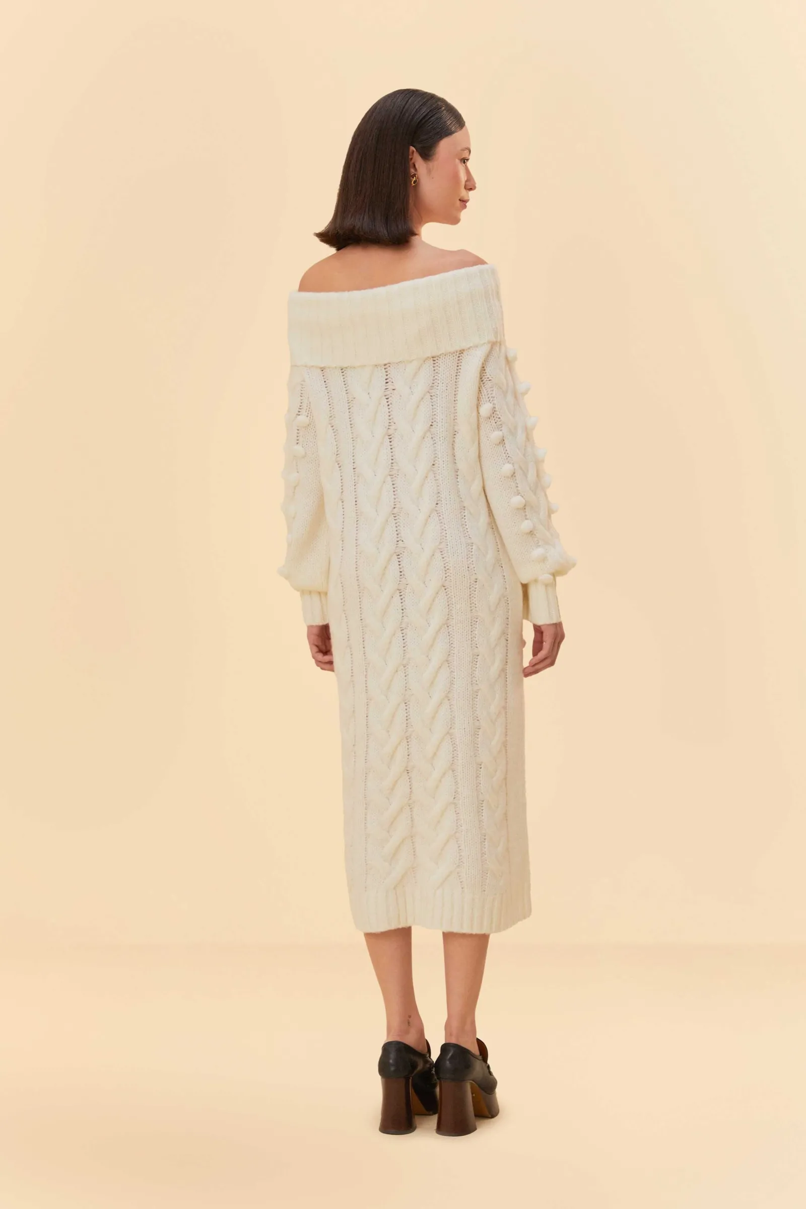 OFF-WHITE BRAIDED MIDI SWEATER DRESS