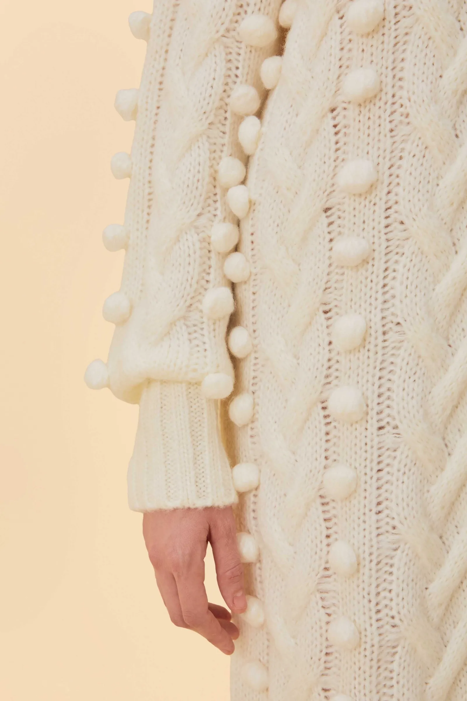 OFF-WHITE BRAIDED MIDI SWEATER DRESS