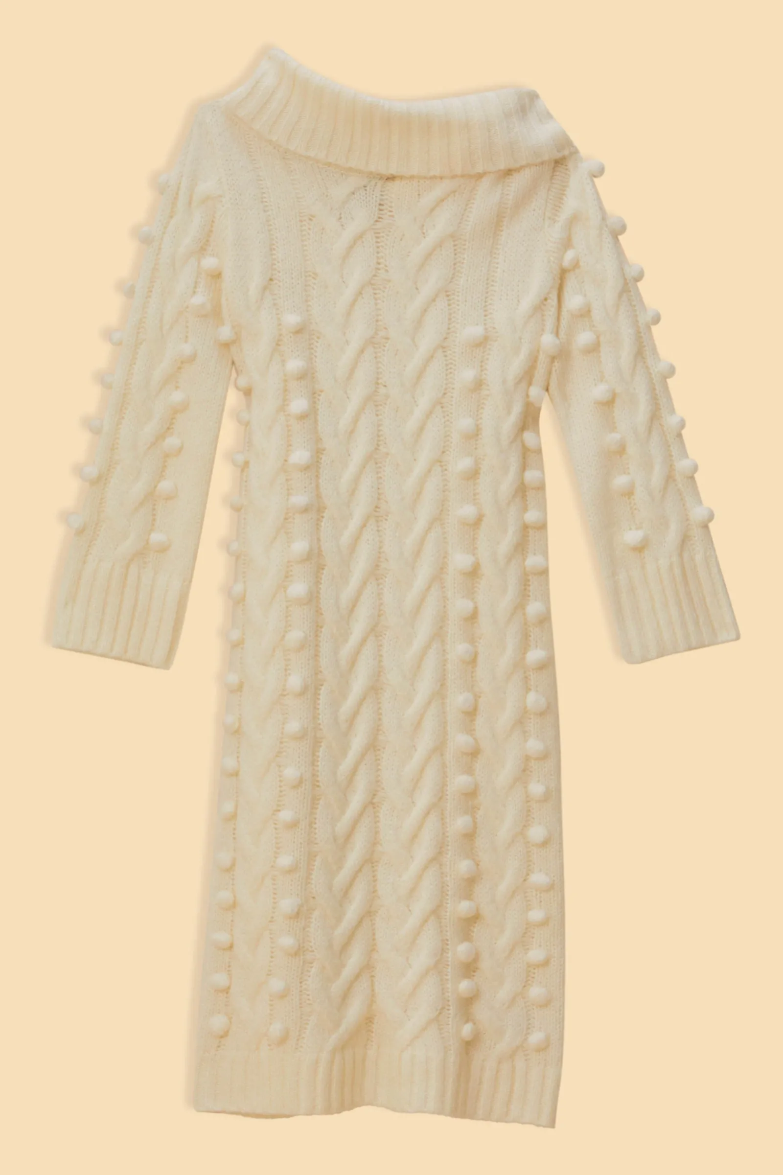 OFF-WHITE BRAIDED MIDI SWEATER DRESS