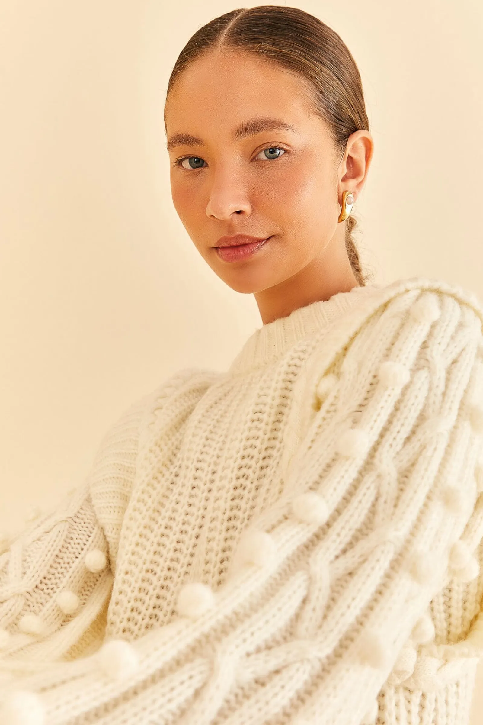 OFF-WHITE BRAIDED SWEATER