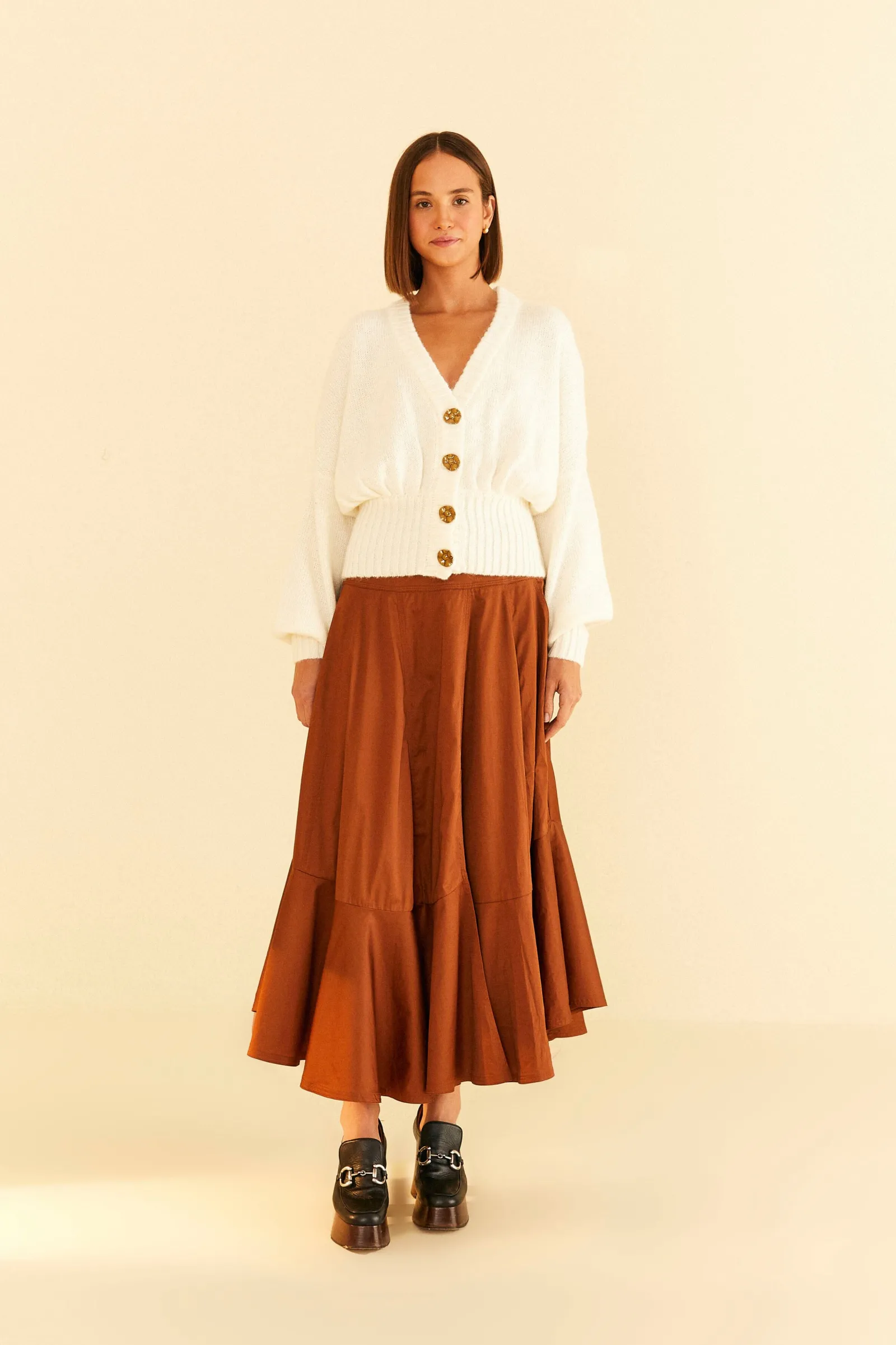 OFF-WHITE BUBBLE KNIT CARDIGAN