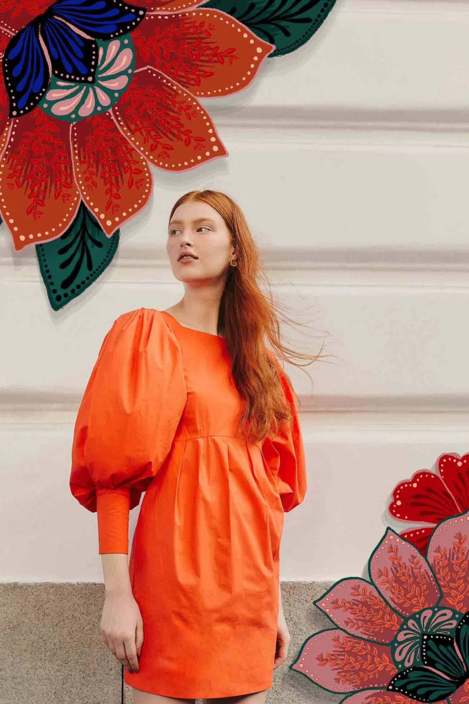  ORANGE OPEN BACK MINI DRESS