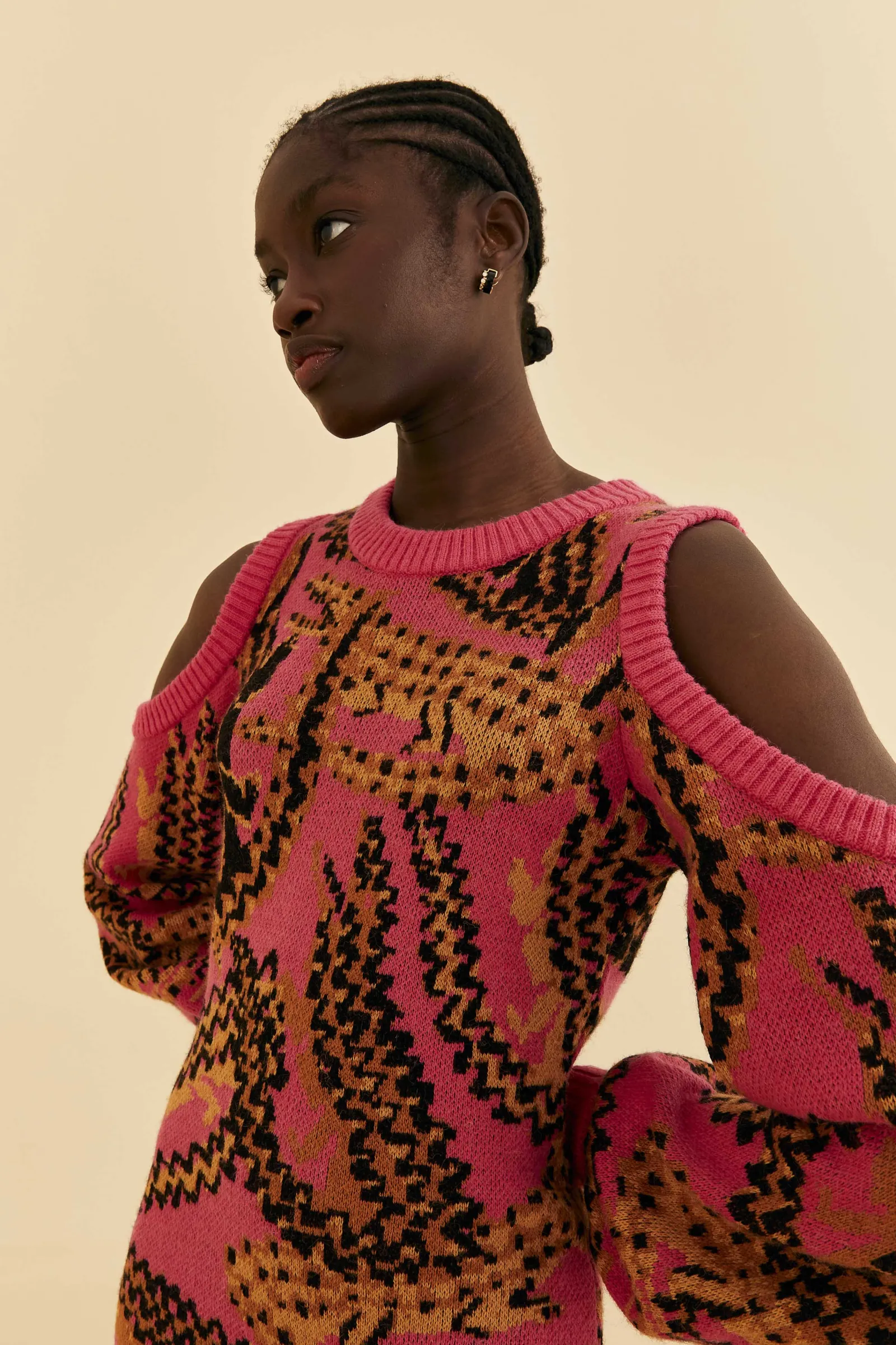 PINK CROCO SWEATER DRESS