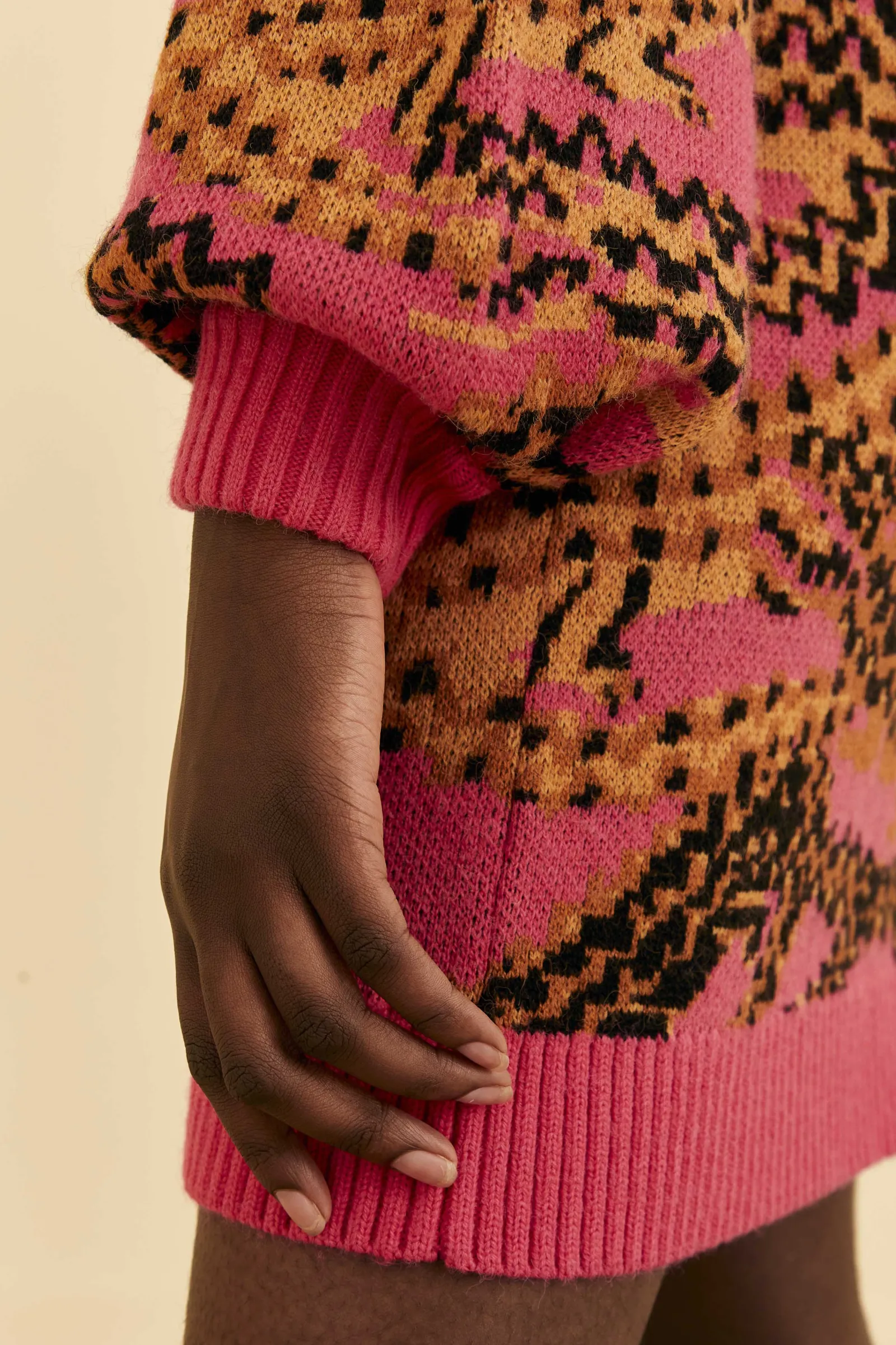 PINK CROCO SWEATER DRESS
