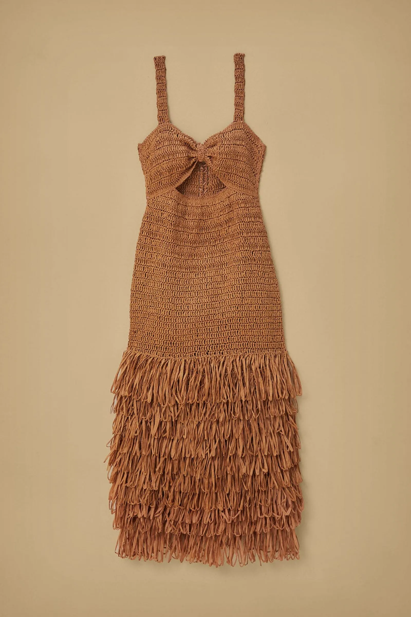 RAFFIA CUT-OUT MIDI DRESS