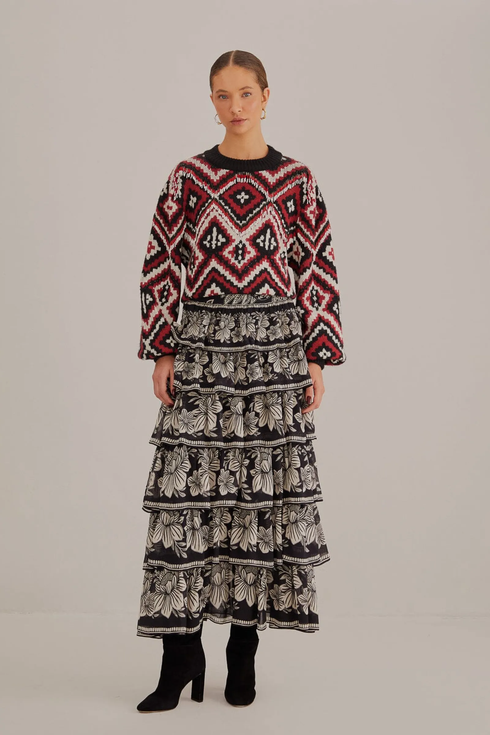 RAUTI BEADED KNIT SWEATER