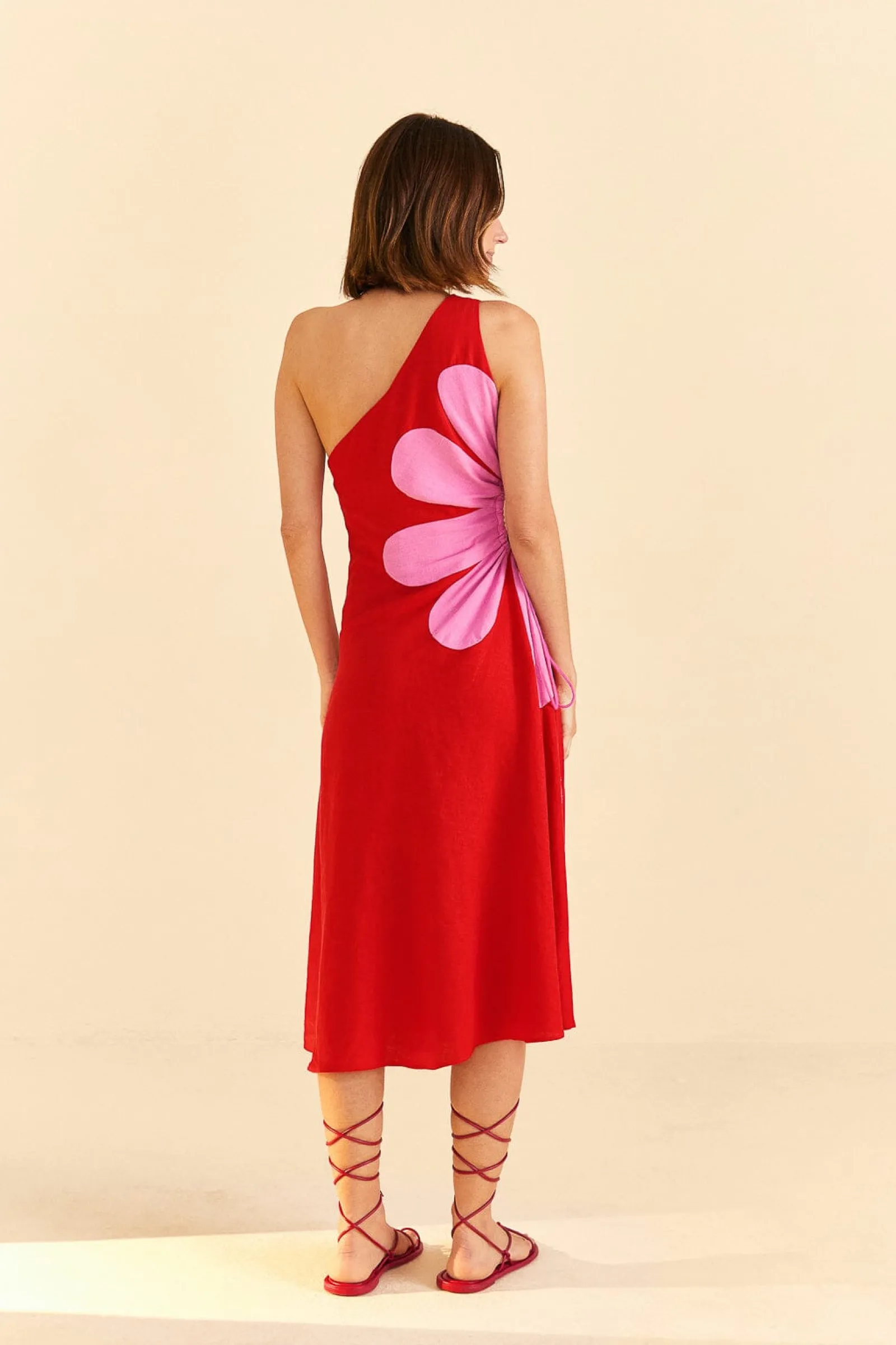RED CUT-OUT FLOWER DRESS