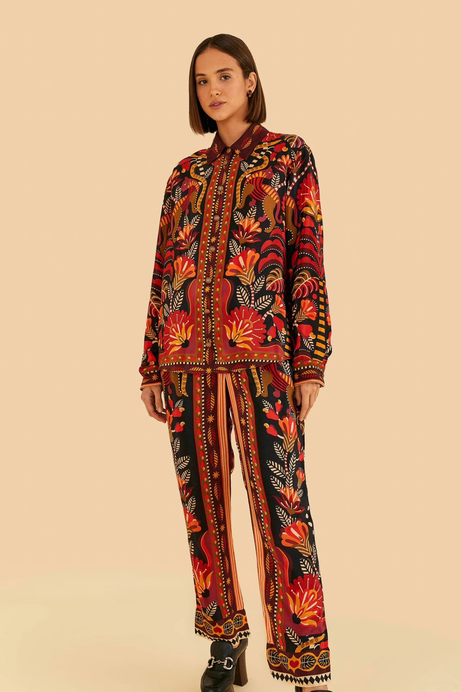 RED NATURE BEAUTY SCARF PANTS