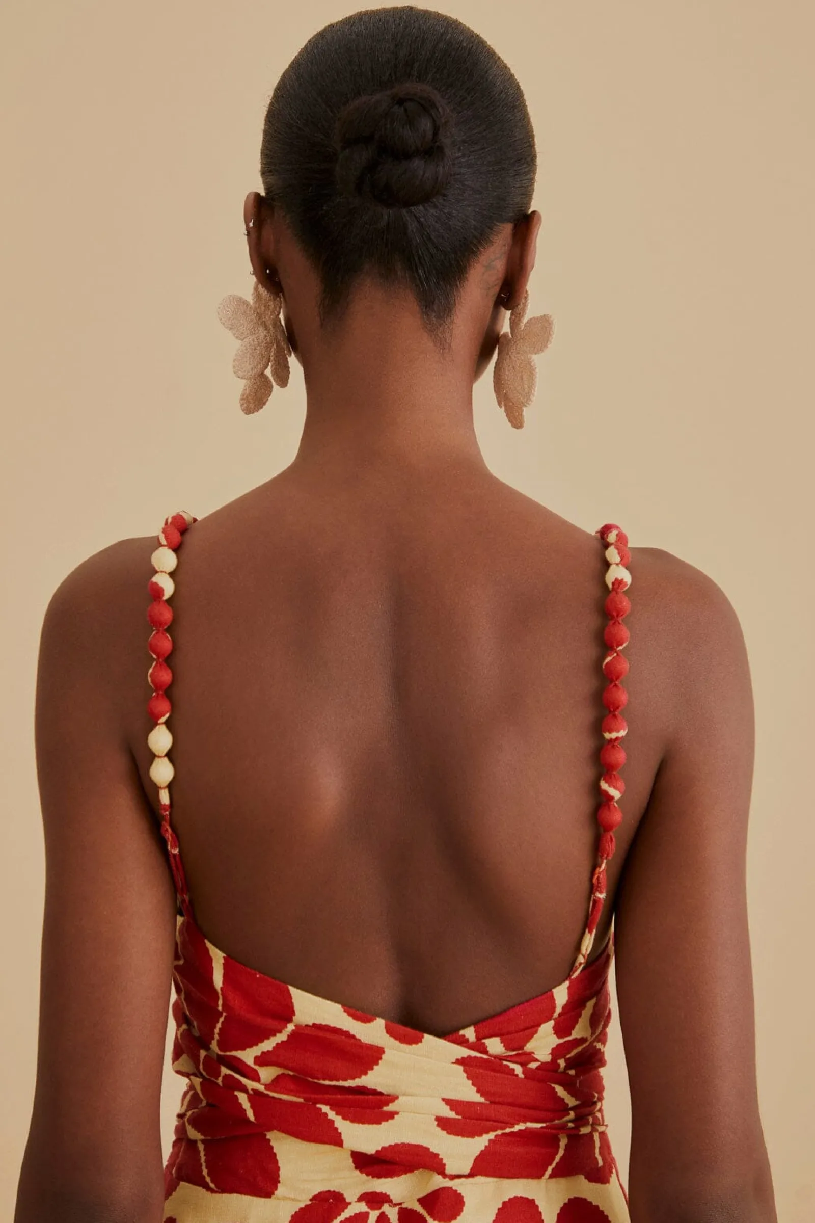 RED PALERMO SLEEVELESS MIDI DRESS