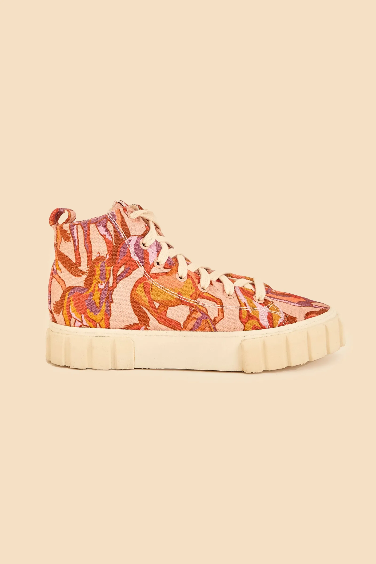 ROSE WILD HORSES FLATFORM SNEAKER
