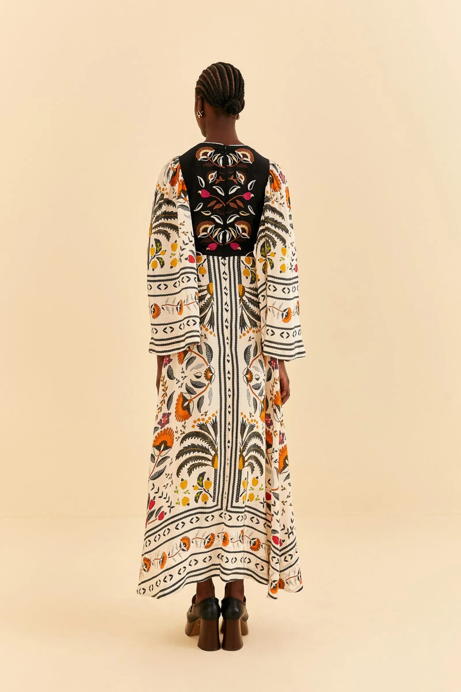 SAND PALMS PARADISE EMBROIDERED CUT OUT MIDI DRESS