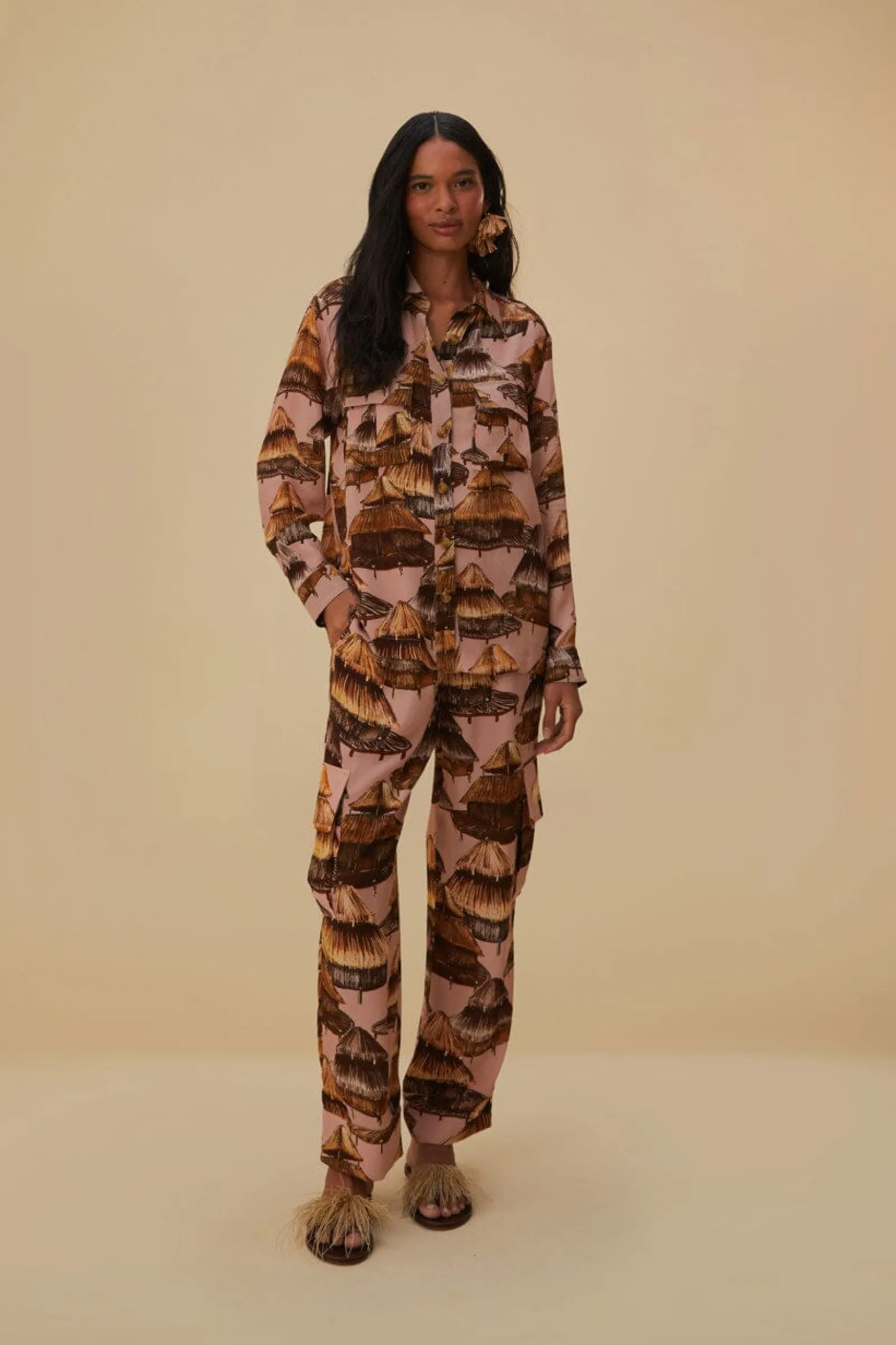 SHUHU BEIGE CARGO SHIRT