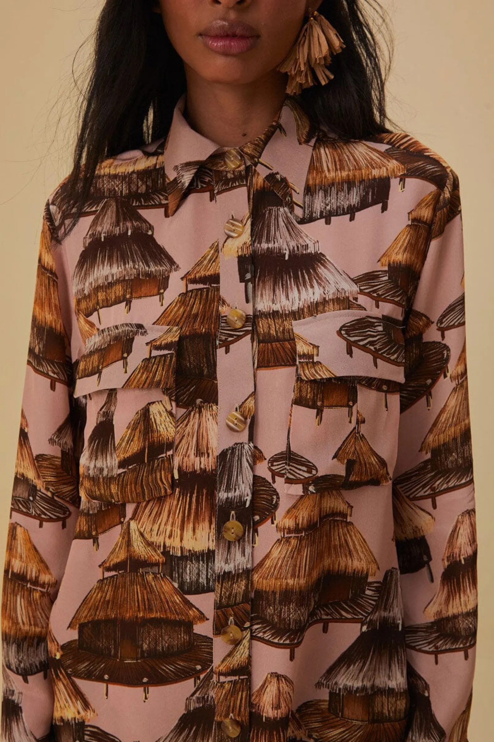 SHUHU BEIGE CARGO SHIRT