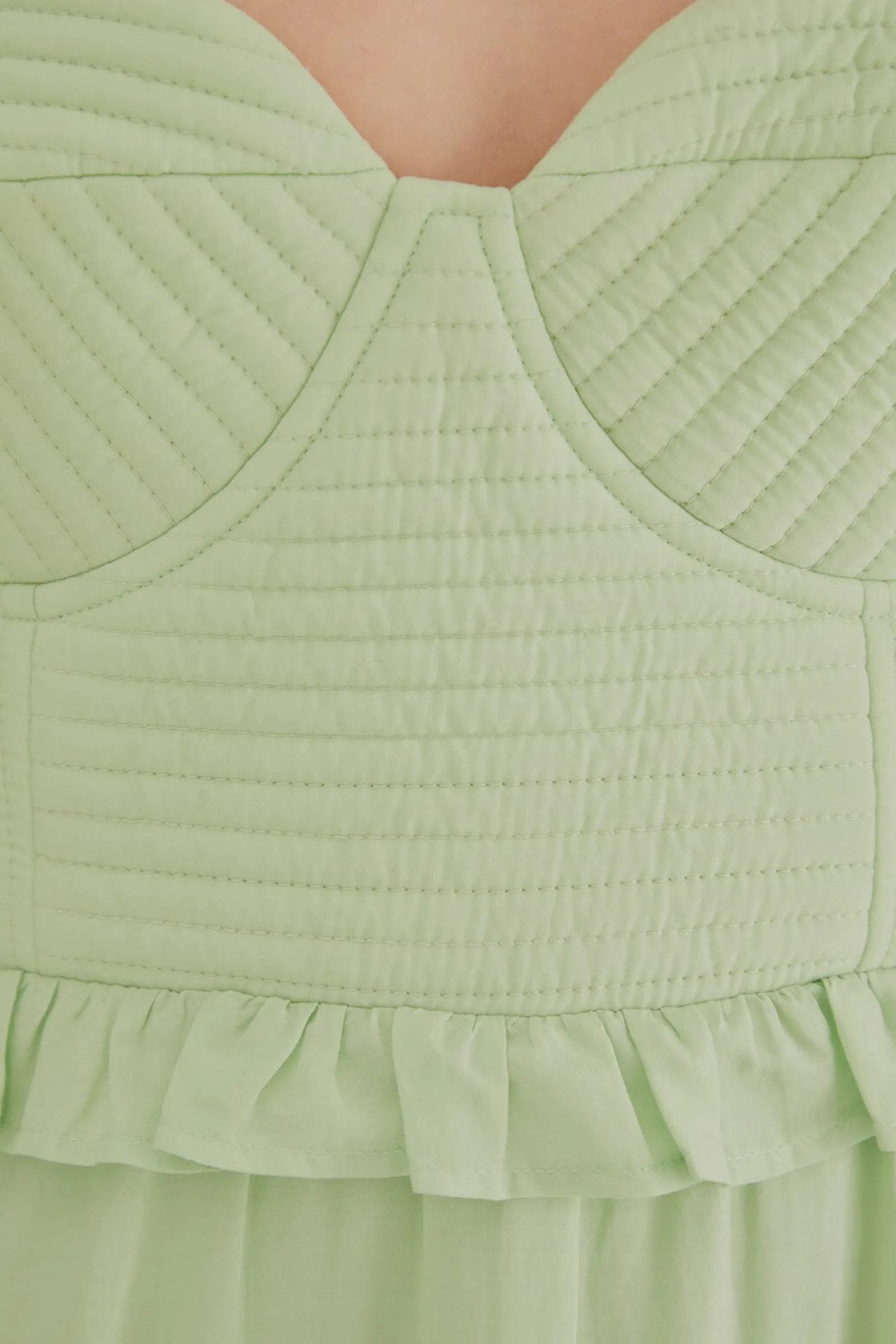 SOFT GREEN SHORT SLEEVE MIDI DRESS