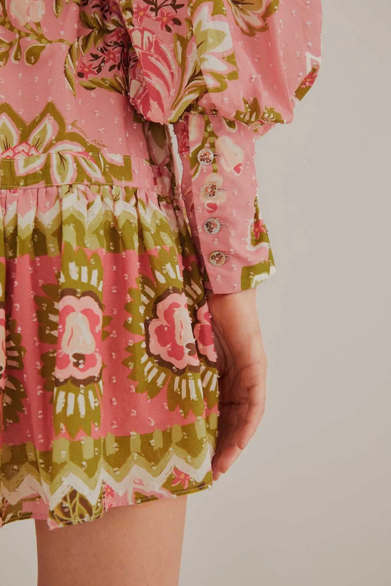 SOFT PINK AURA FLORAL MINI DRESS