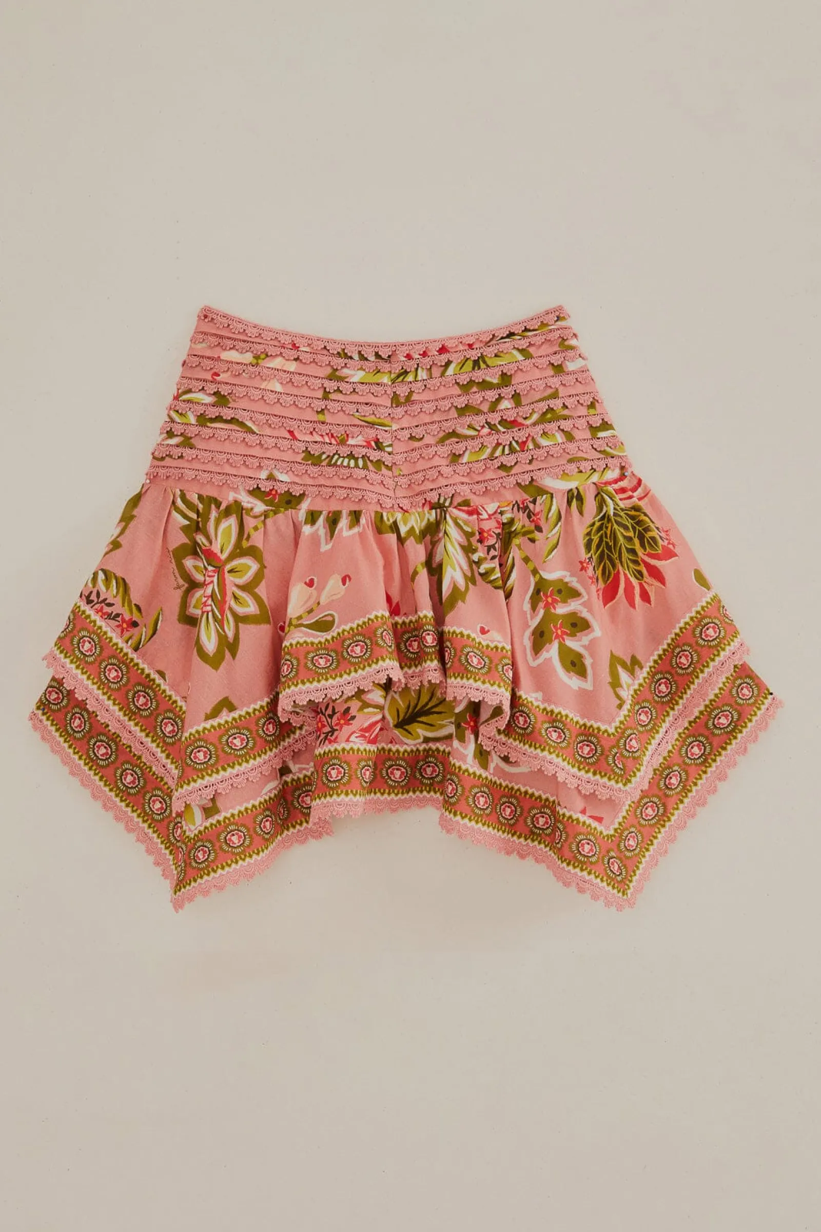 SOFT PINK AURA FLORAL MINI SKIRT