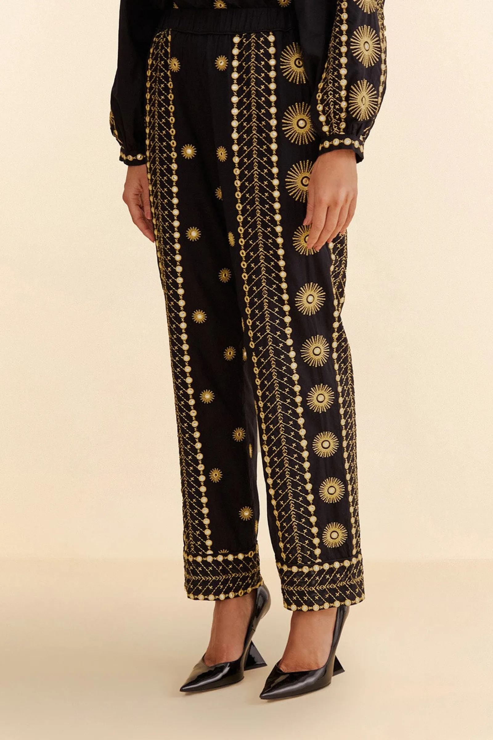 SUN EMBROIDERED PANTS