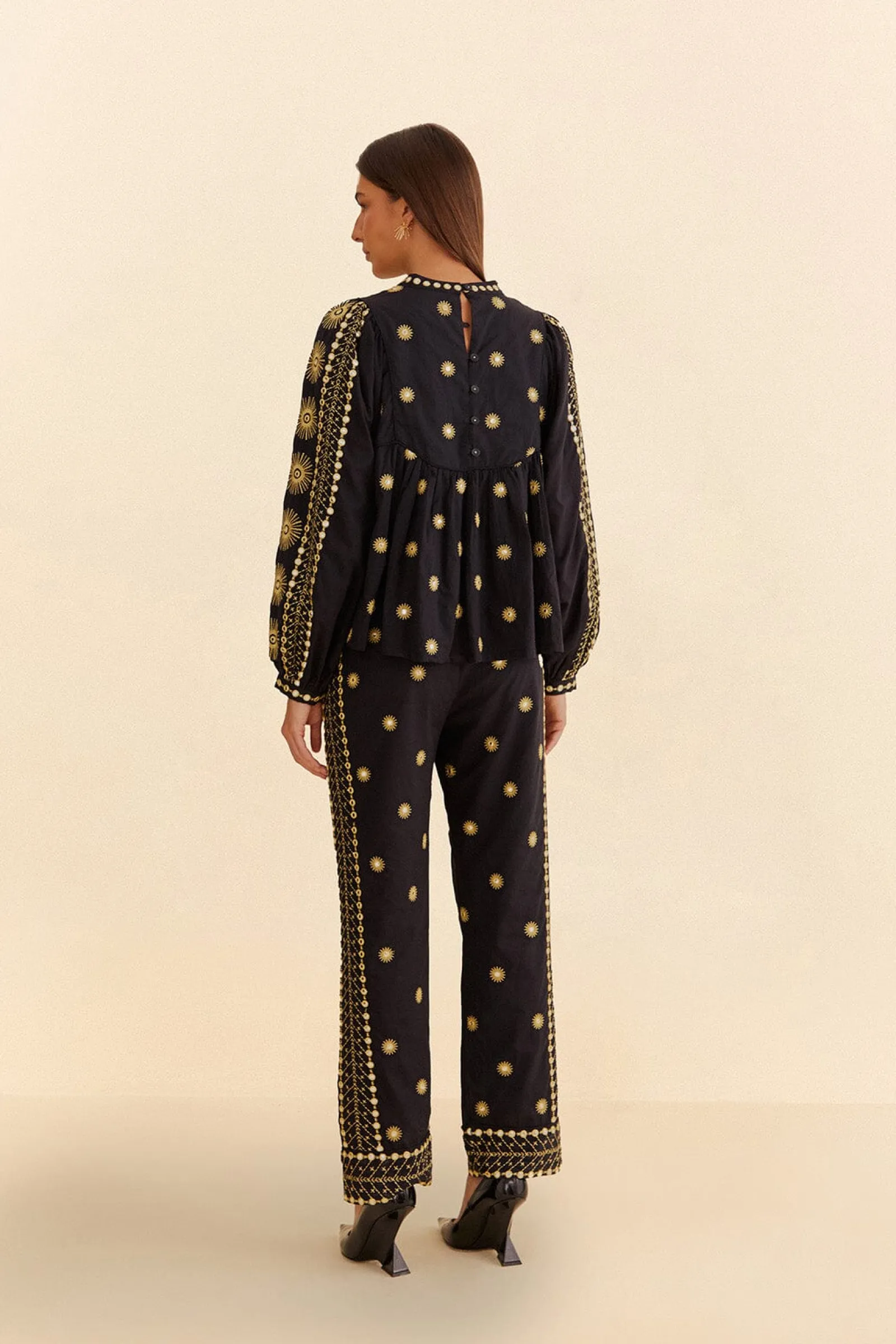 SUN EMBROIDERED PANTS