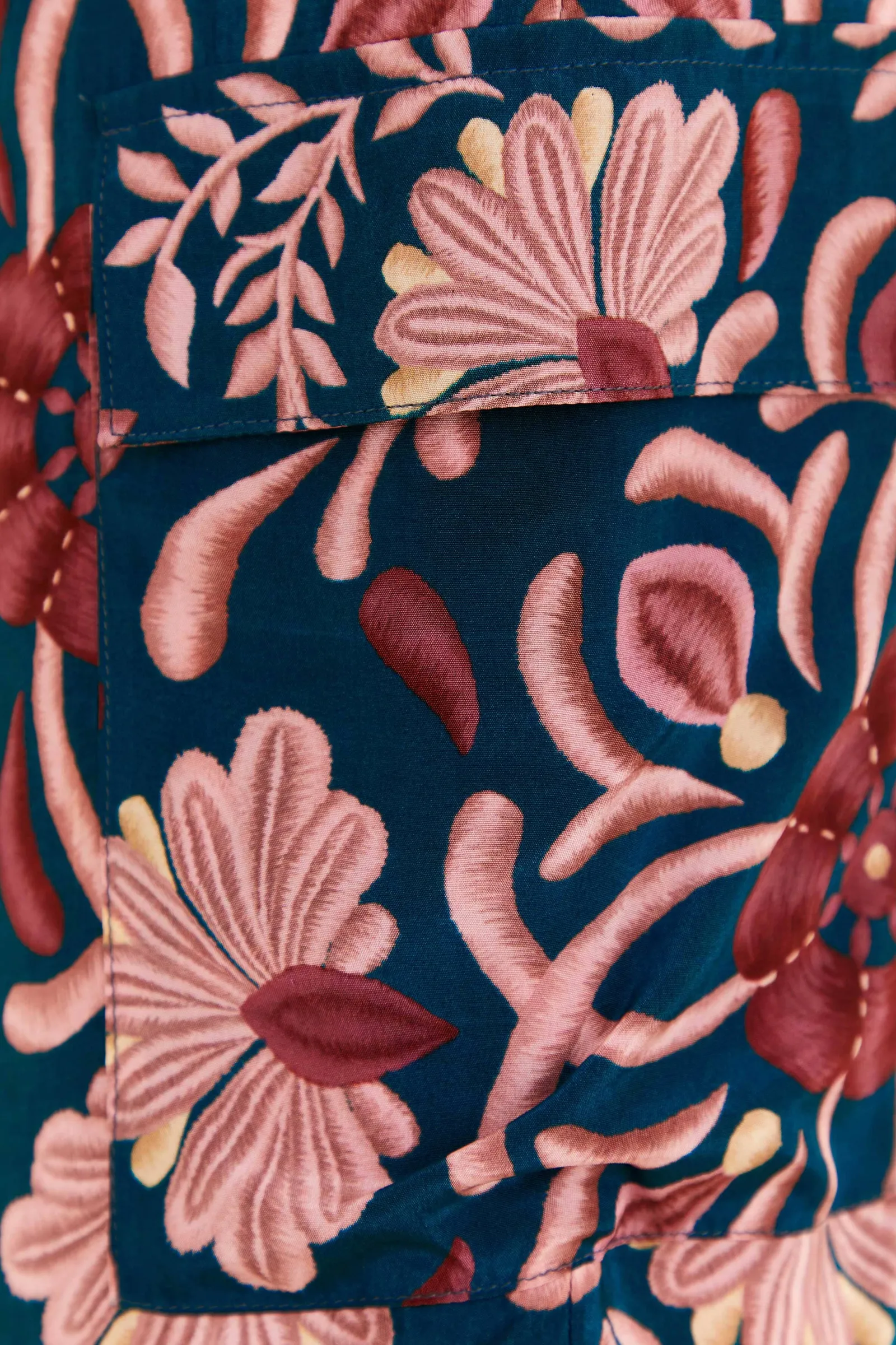 TEAL SEASHELL TAPESTRY CARGO PANTS