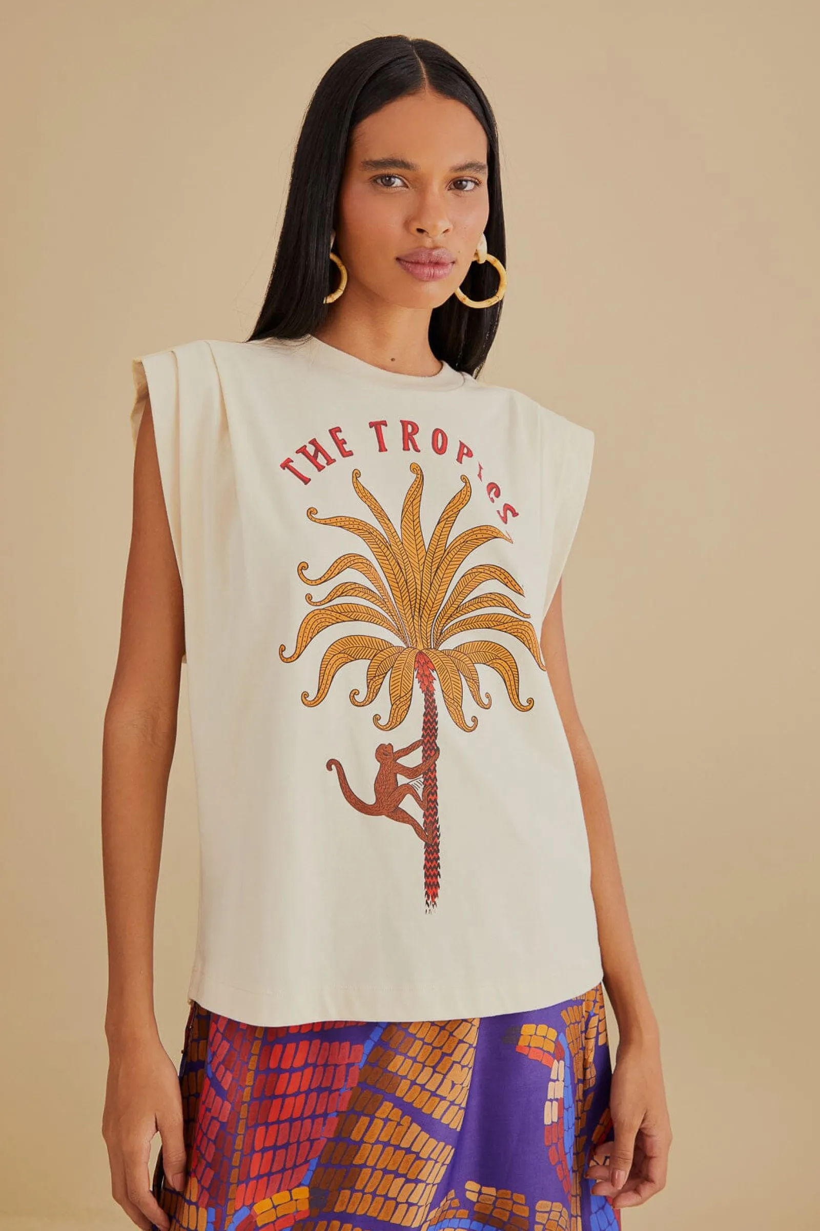  THE TROPICS PLEAT ORGANIC COTTON T-SHIRT