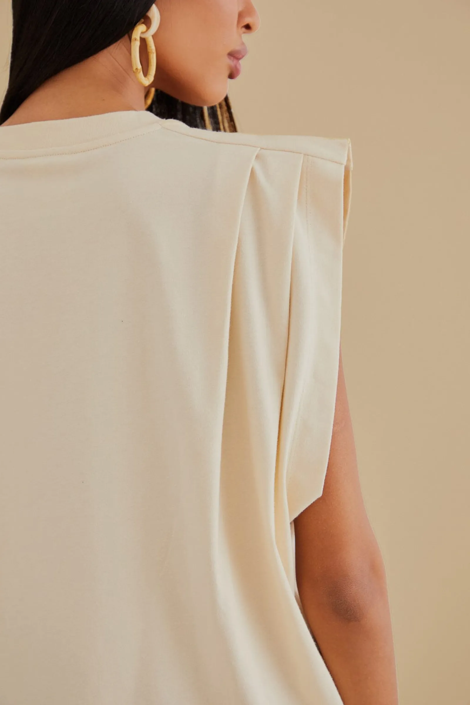 THE TROPICS PLEAT ORGANIC COTTON T-SHIRT