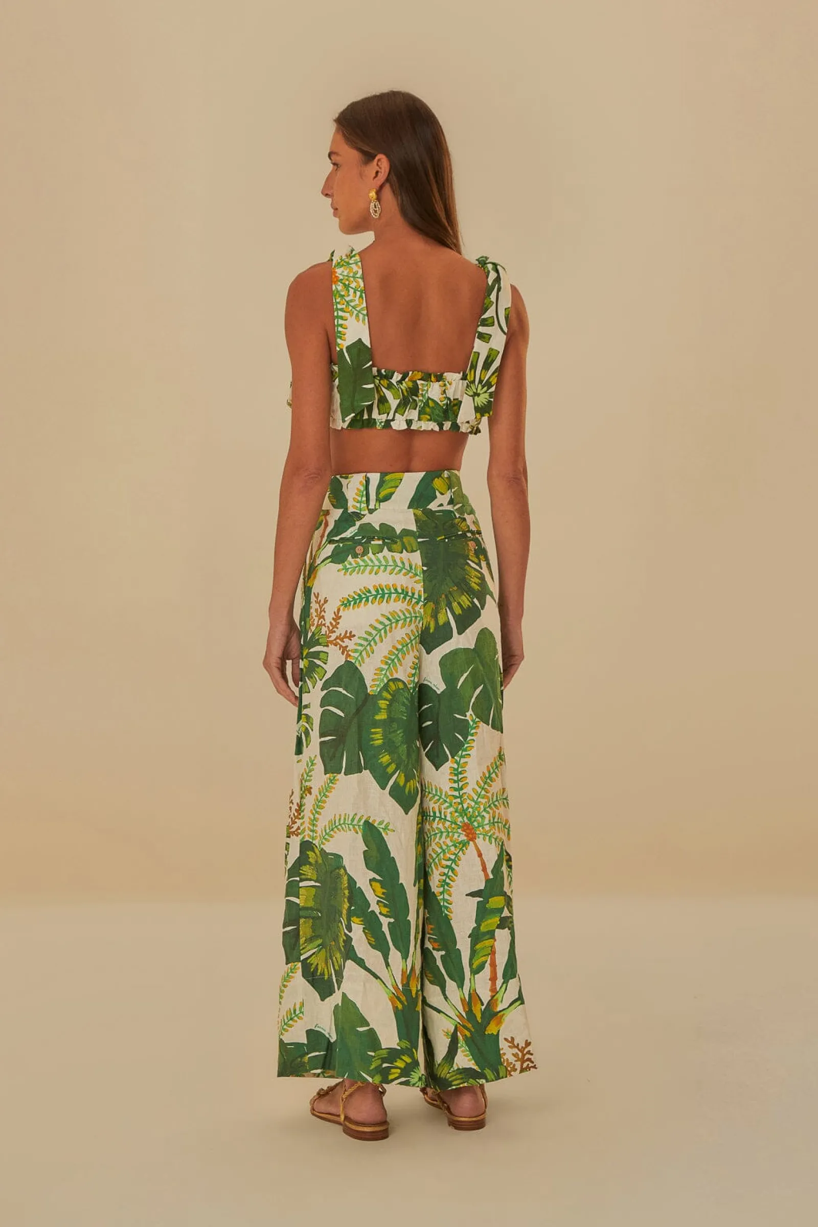 TROPICAL FOREST OFF-WHITE PANTS