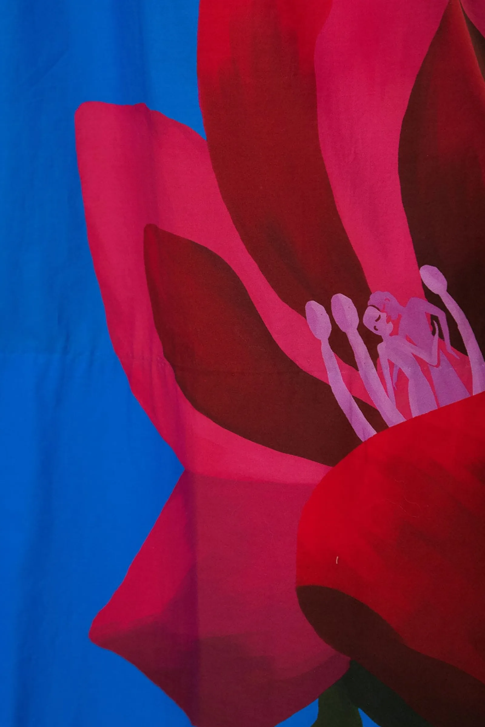  WATERCOLOR FLORAL BLUE MIDI SKIRT