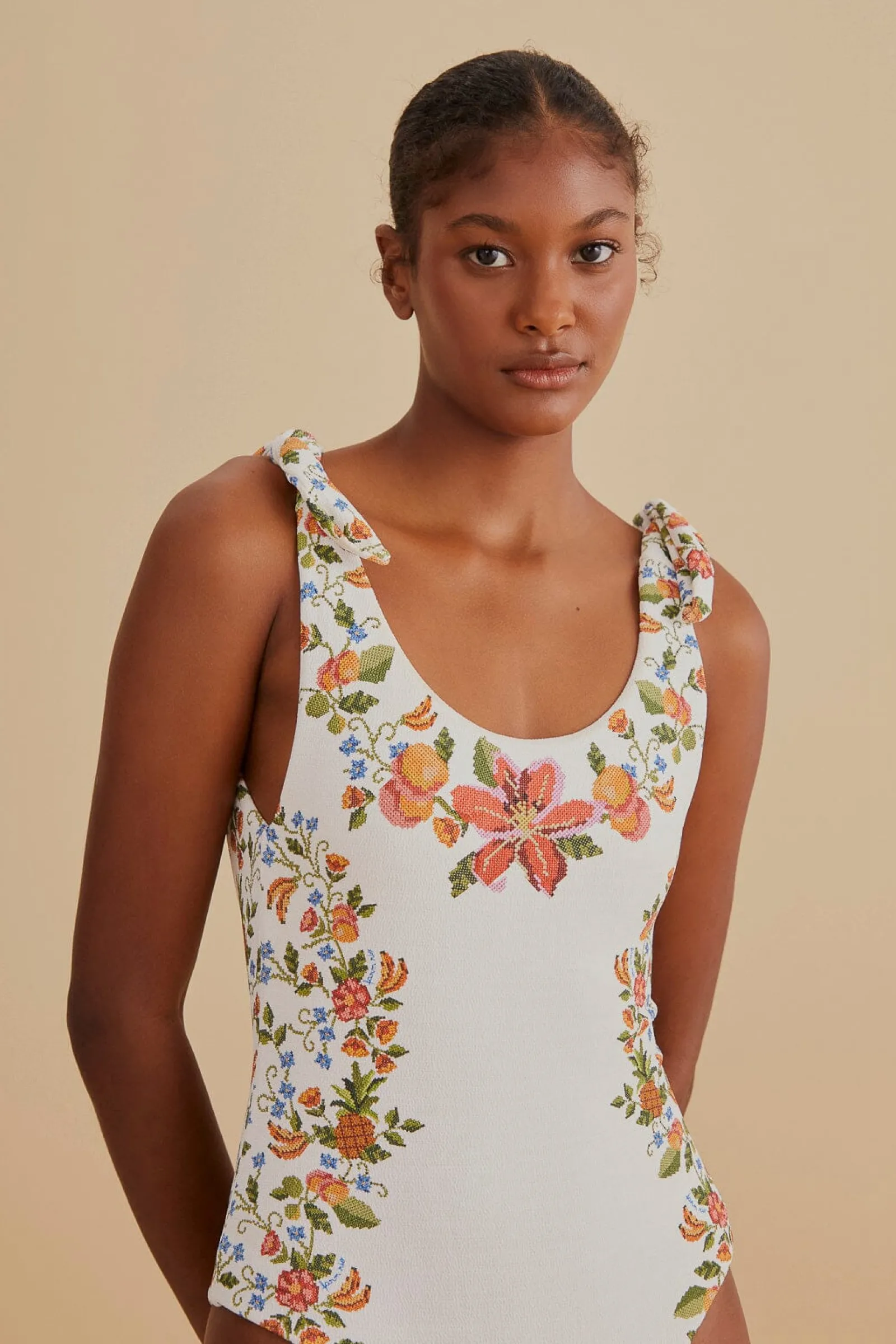  WHITE BANANA VITAMIN ONE PIECE SWIMSUIT