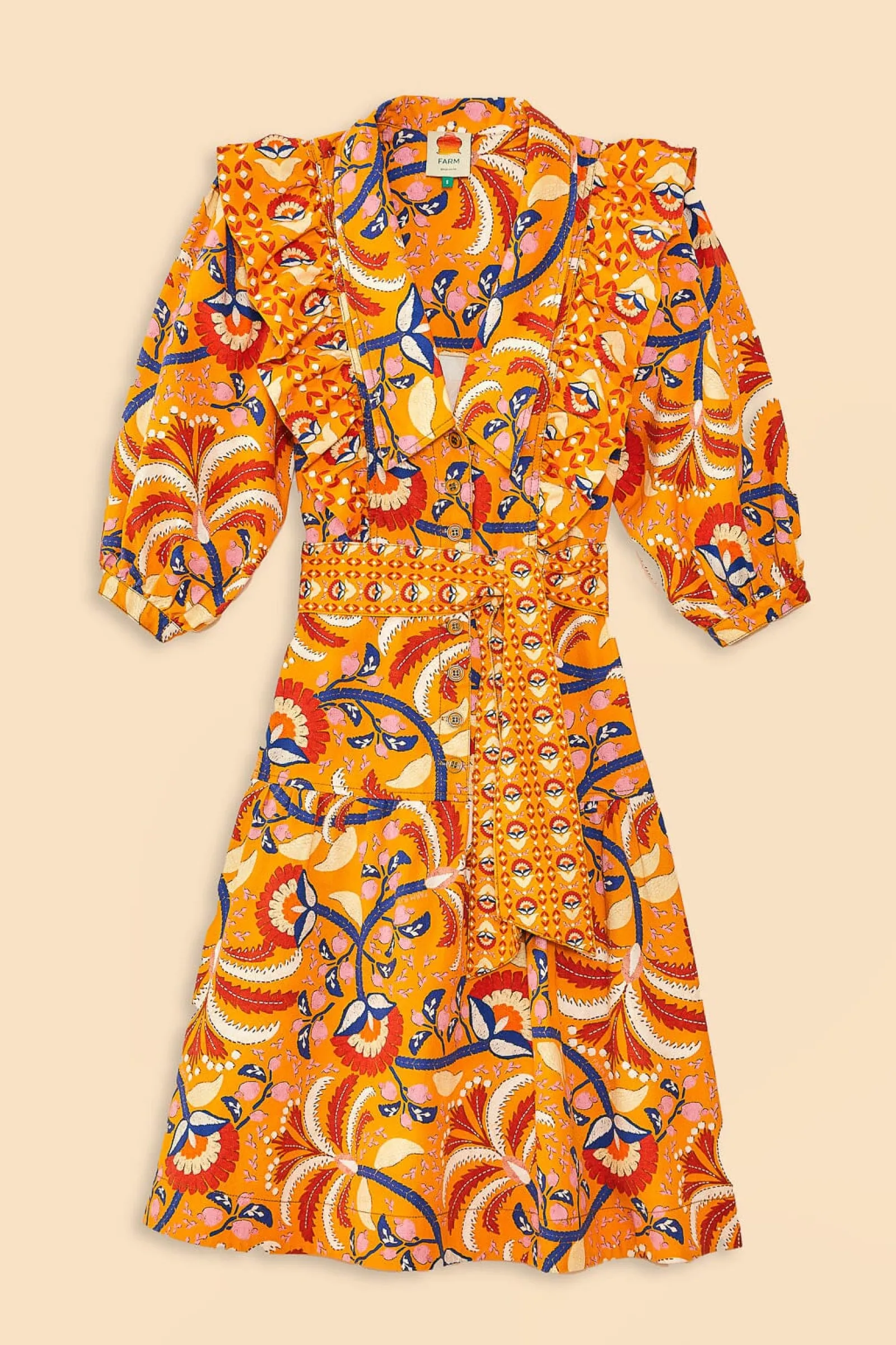 YELLOW PALMS PARTY MIDI DRESS